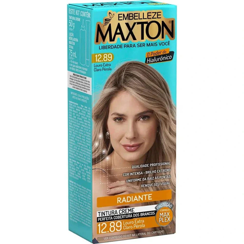 Tintura Maxton 12.89 Louro Extra Claro Pérola