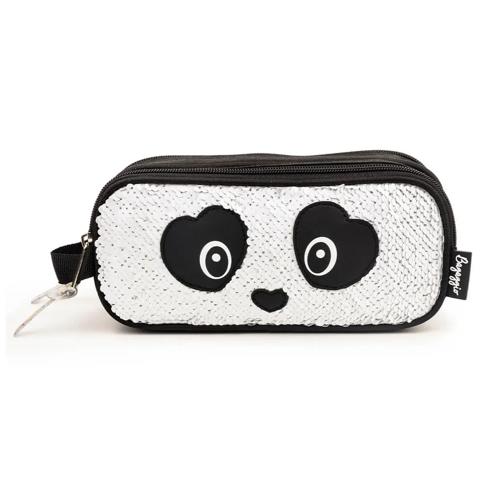 Estojo Escolar Feminino Panda Branco E Preto