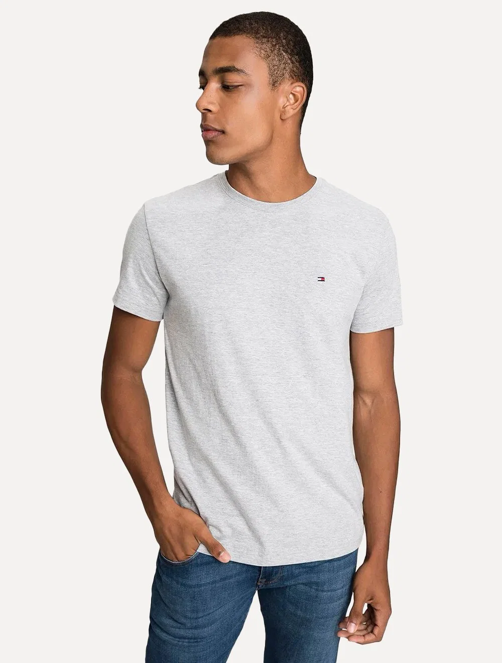 Camiseta Tommy Hilfiger | Essential Cotton Cinza Mescla