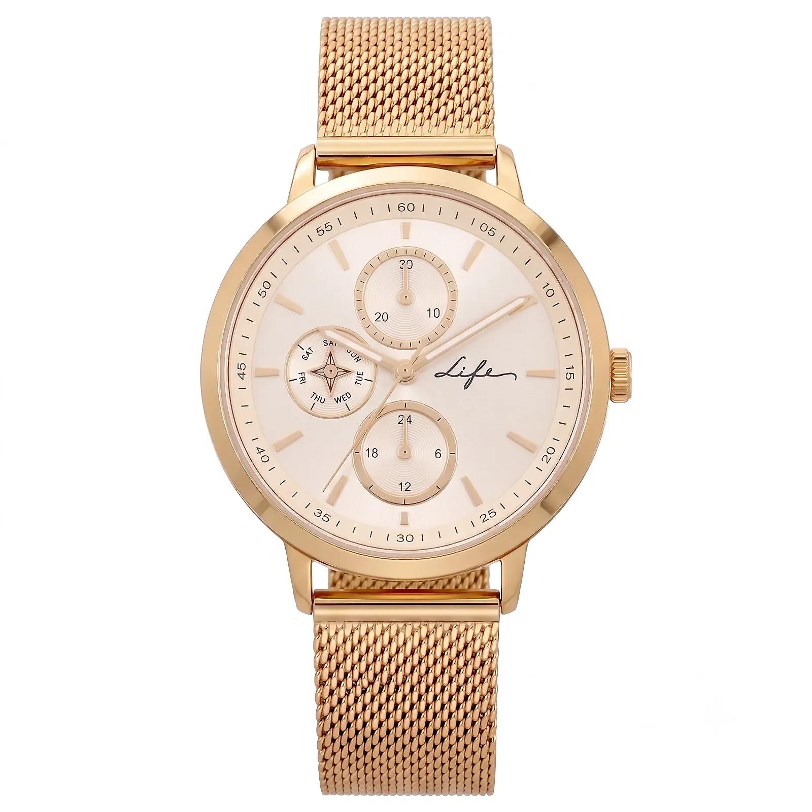 Relógio Life Feminino em Aço Dourado — imagem 1