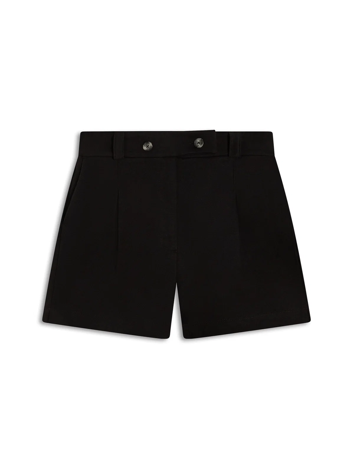 Suedine Double Button Shorts Preto