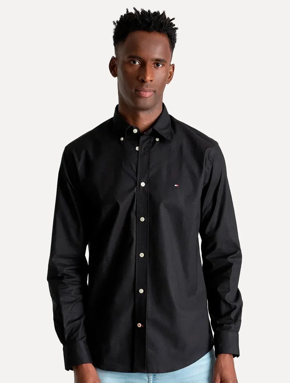 Camisa Tommy Hilfiger Masculina Regular Core Oxford Preta — imagem 1