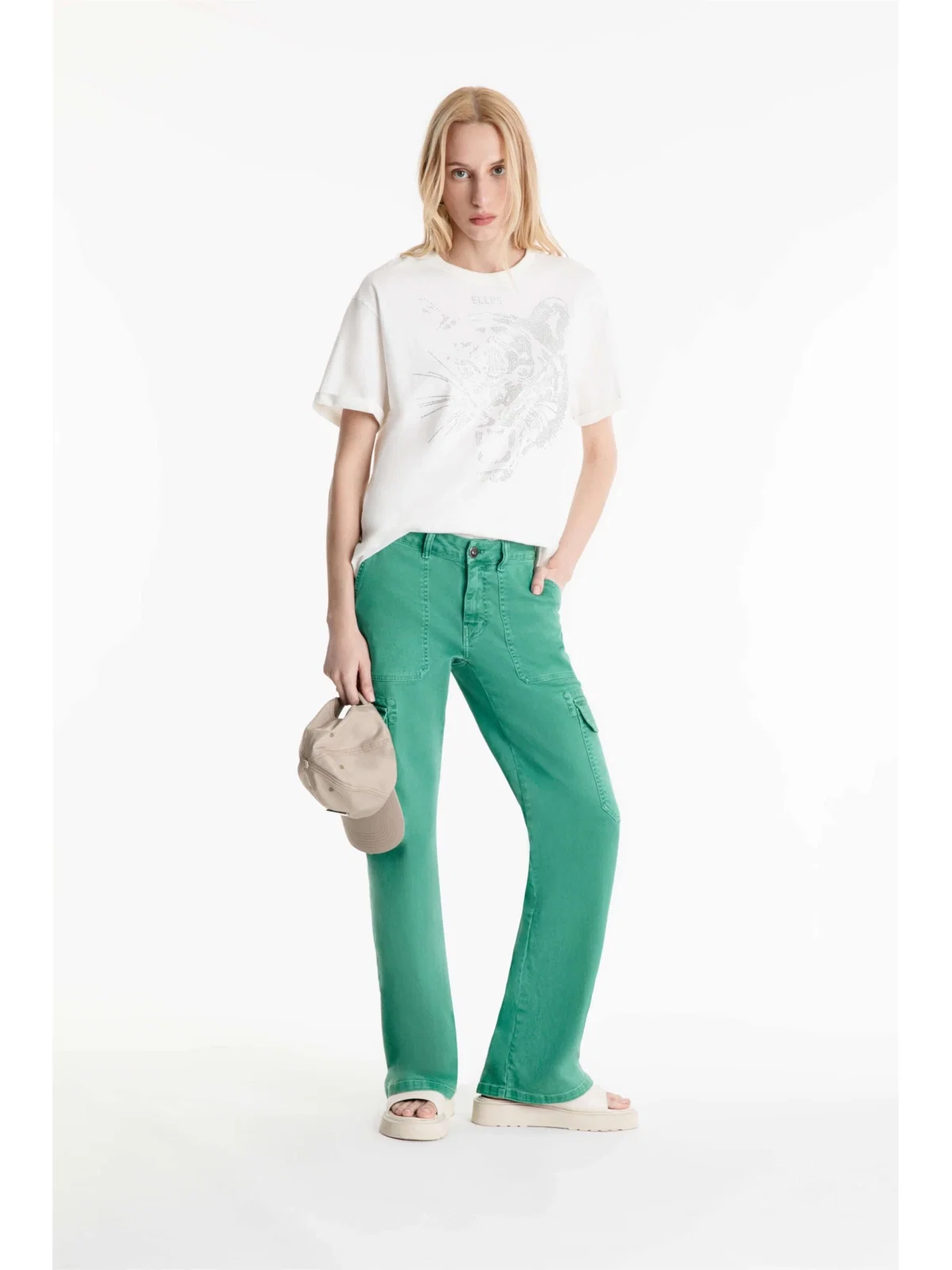 Calça Vintage Denim Color Folha — imagem 1