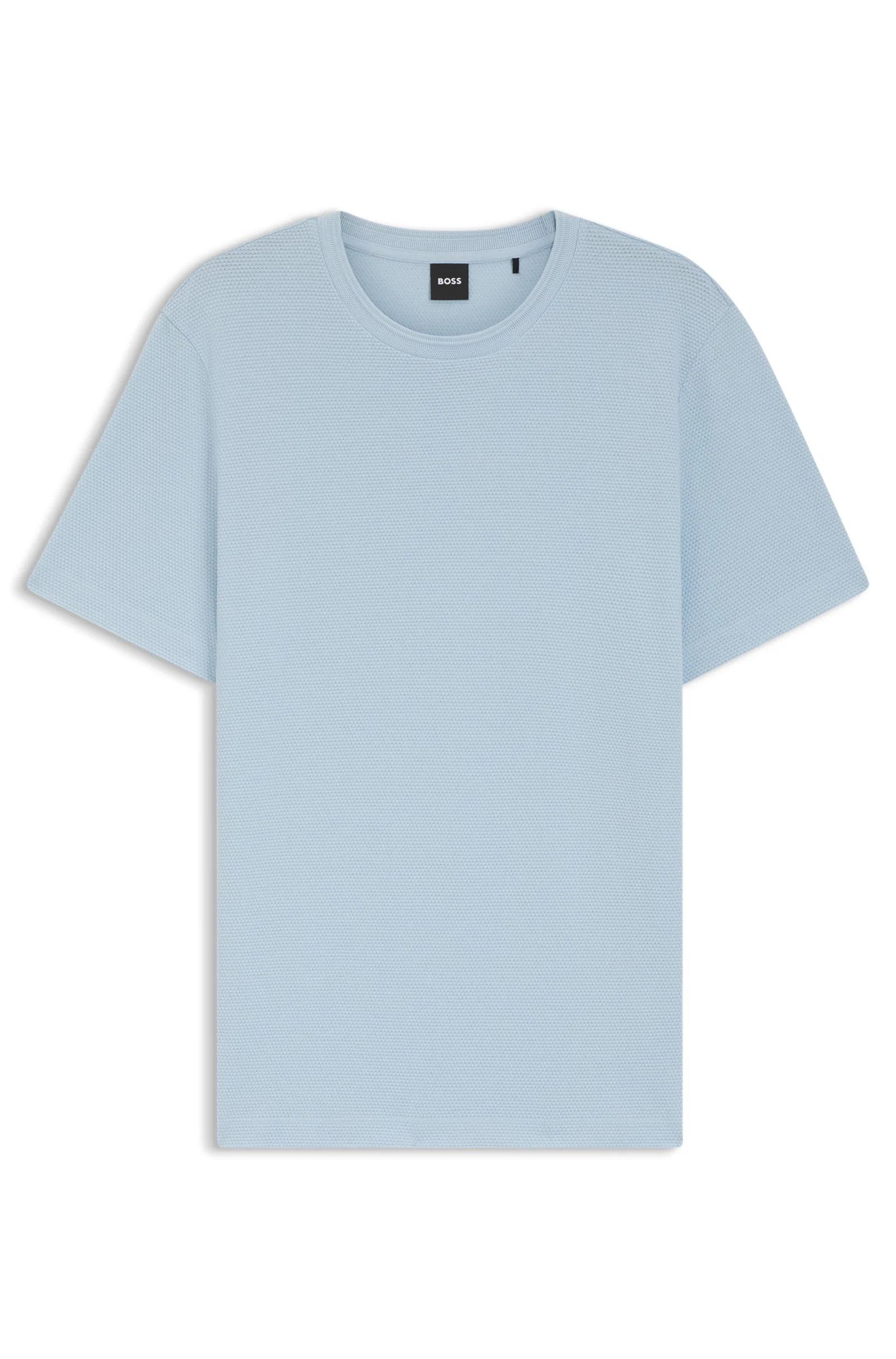 Camiseta De Mistura De Algodão Com Estrutura Jacquard Em Relevo — imagem 1