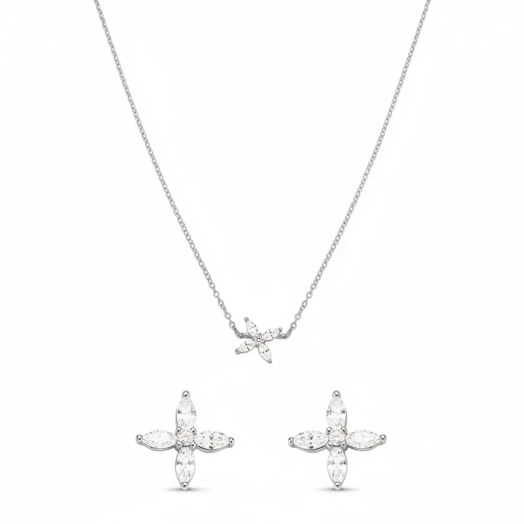 Kit Life Butterfly - Conjunto Brinco + Colar em Prata 925 com Zircônia incolor
