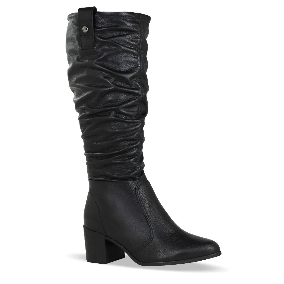 Bota Cano Longo Couro Burnish Preto
