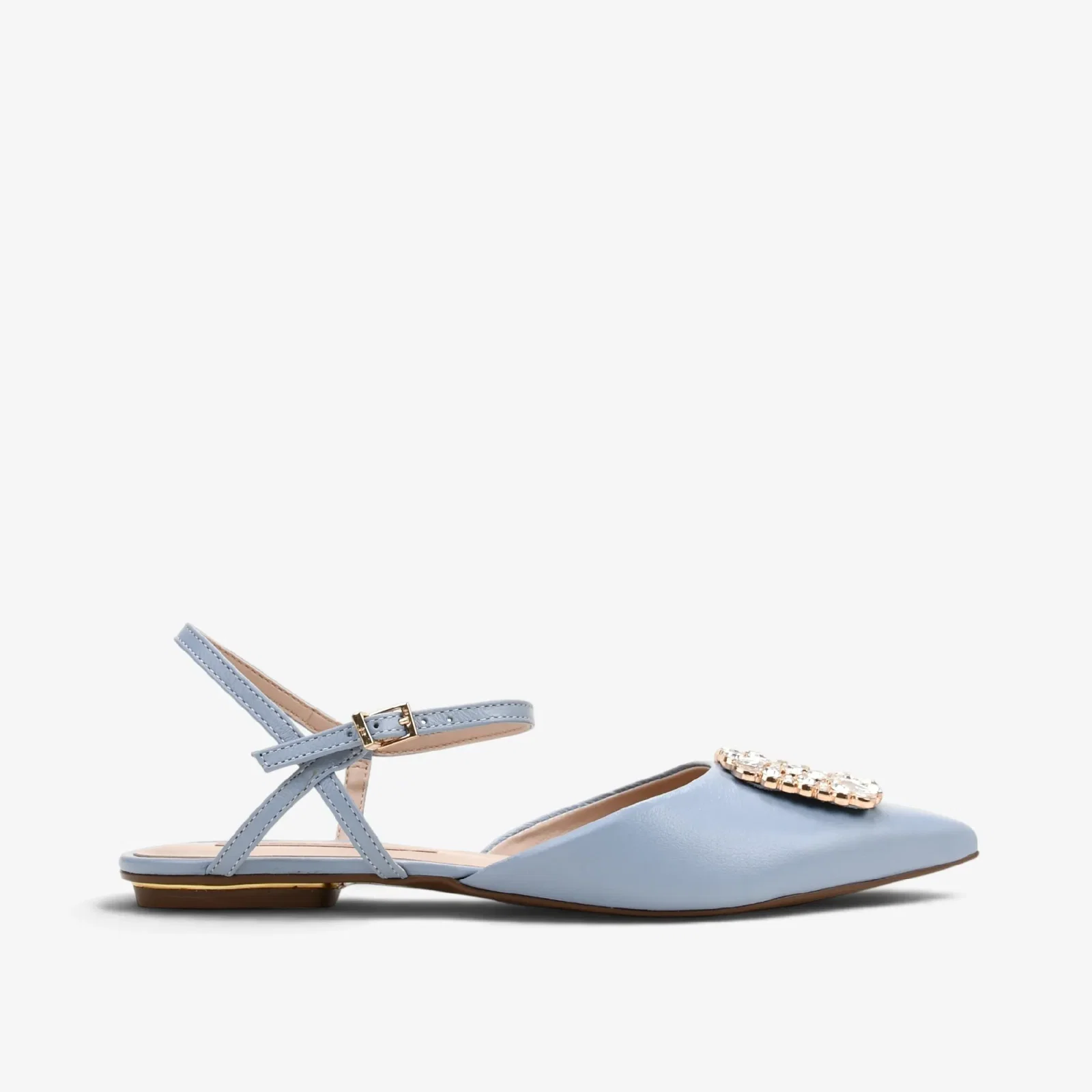 Slingback Azul Oceano Couro