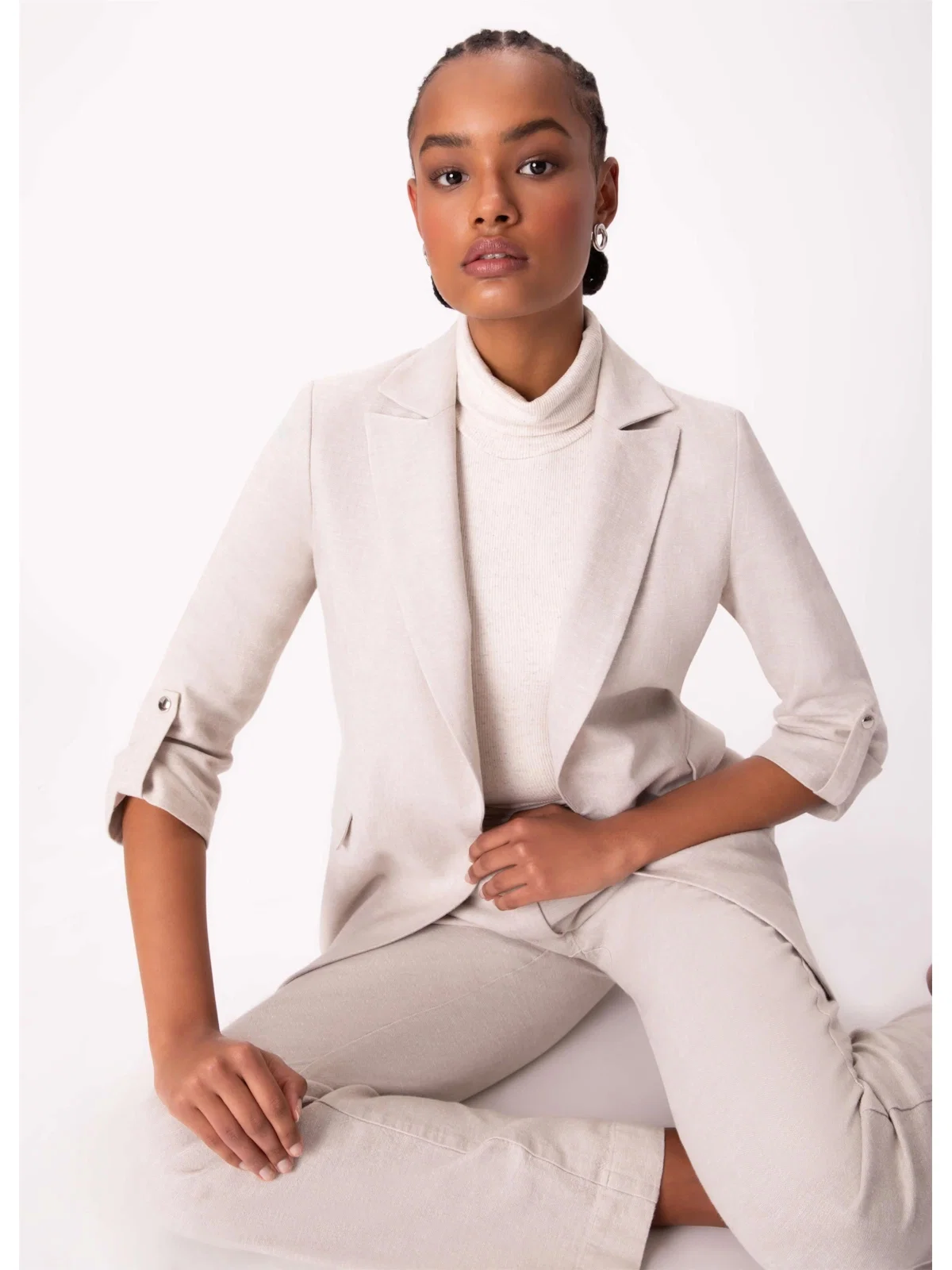 Blazer Linho Boyfriend Areia
