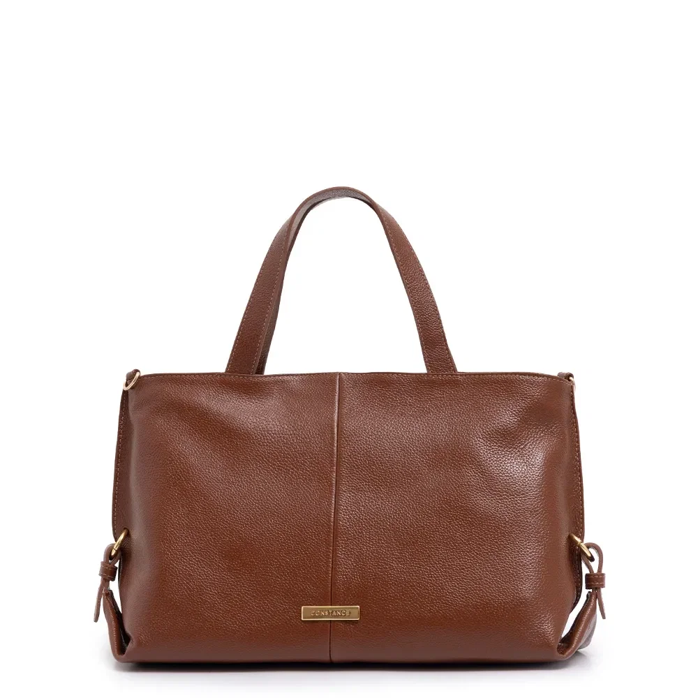 Bolsa Tote Couro Argola Marrom