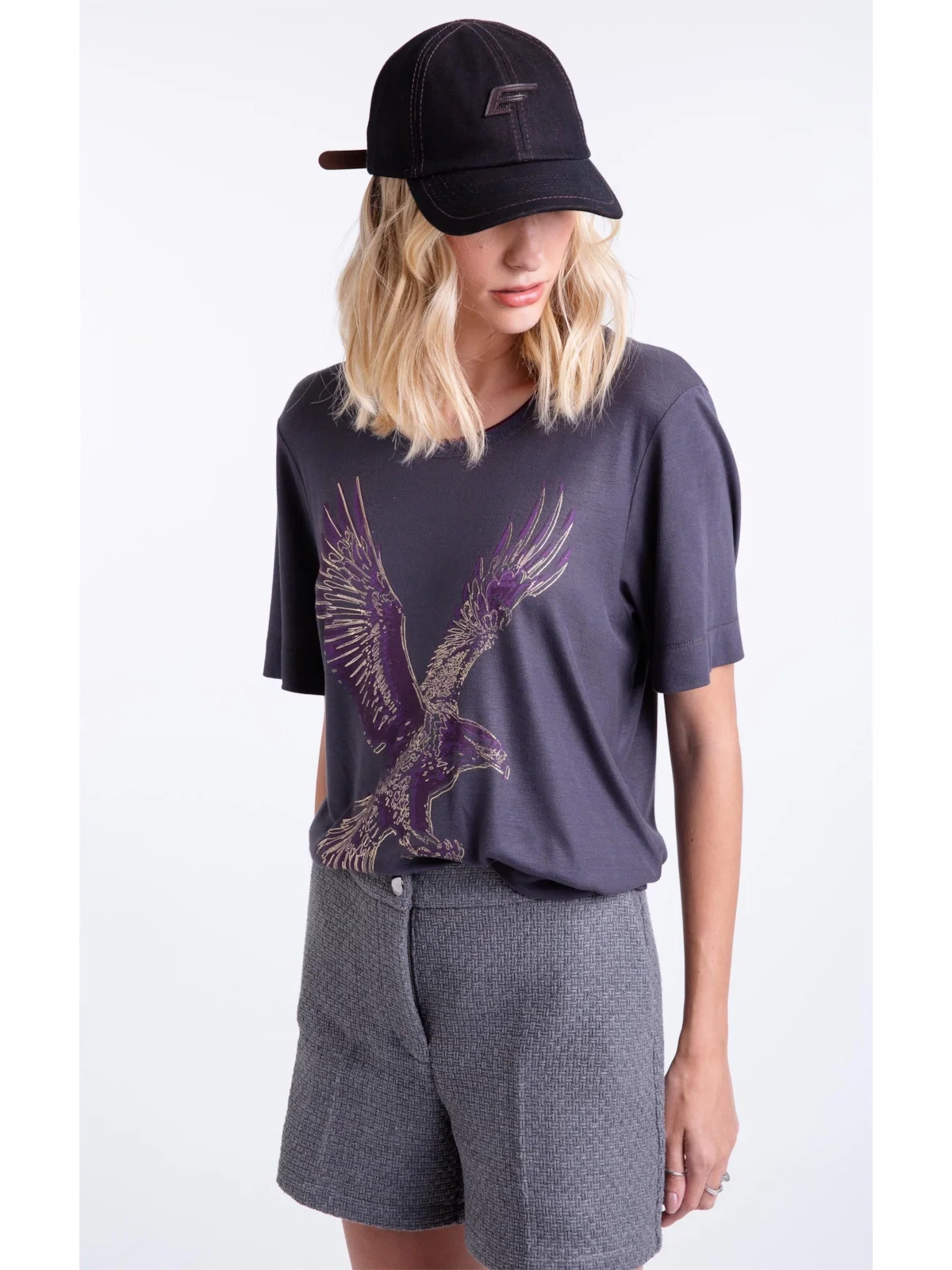 Blusa Light Rib Eagle Loose Plumbo — imagem 1