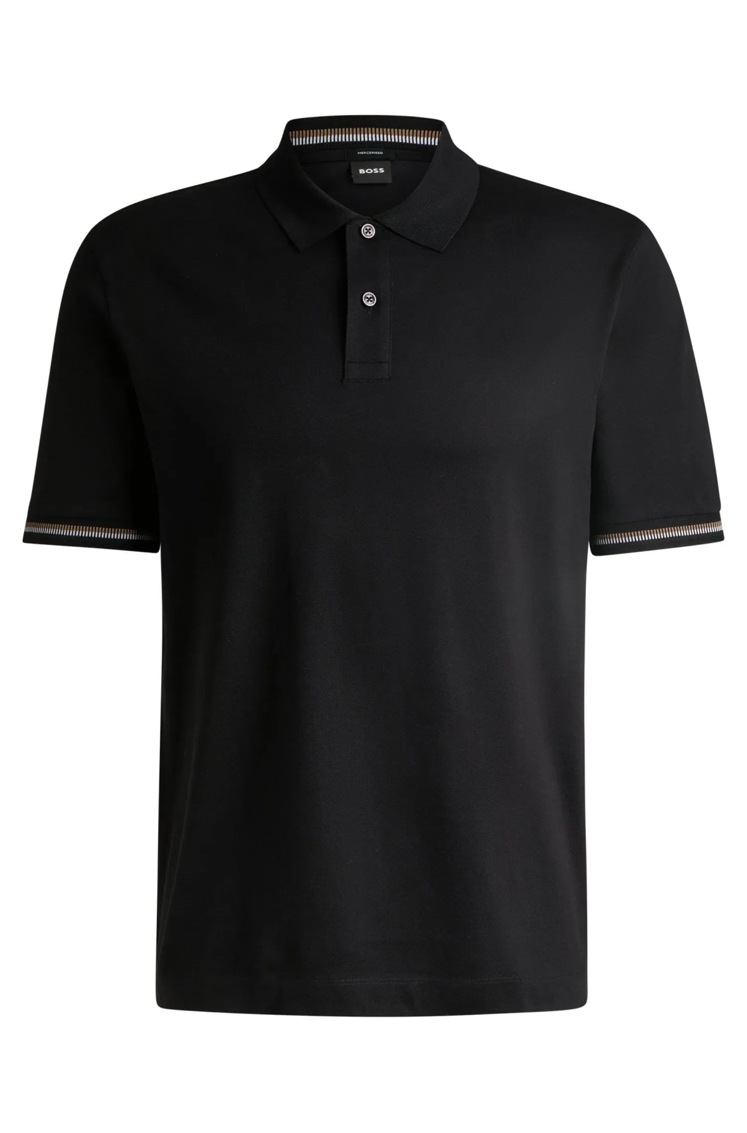 Polo Regular Fit Em Algodão Mercerizado Com Listras
