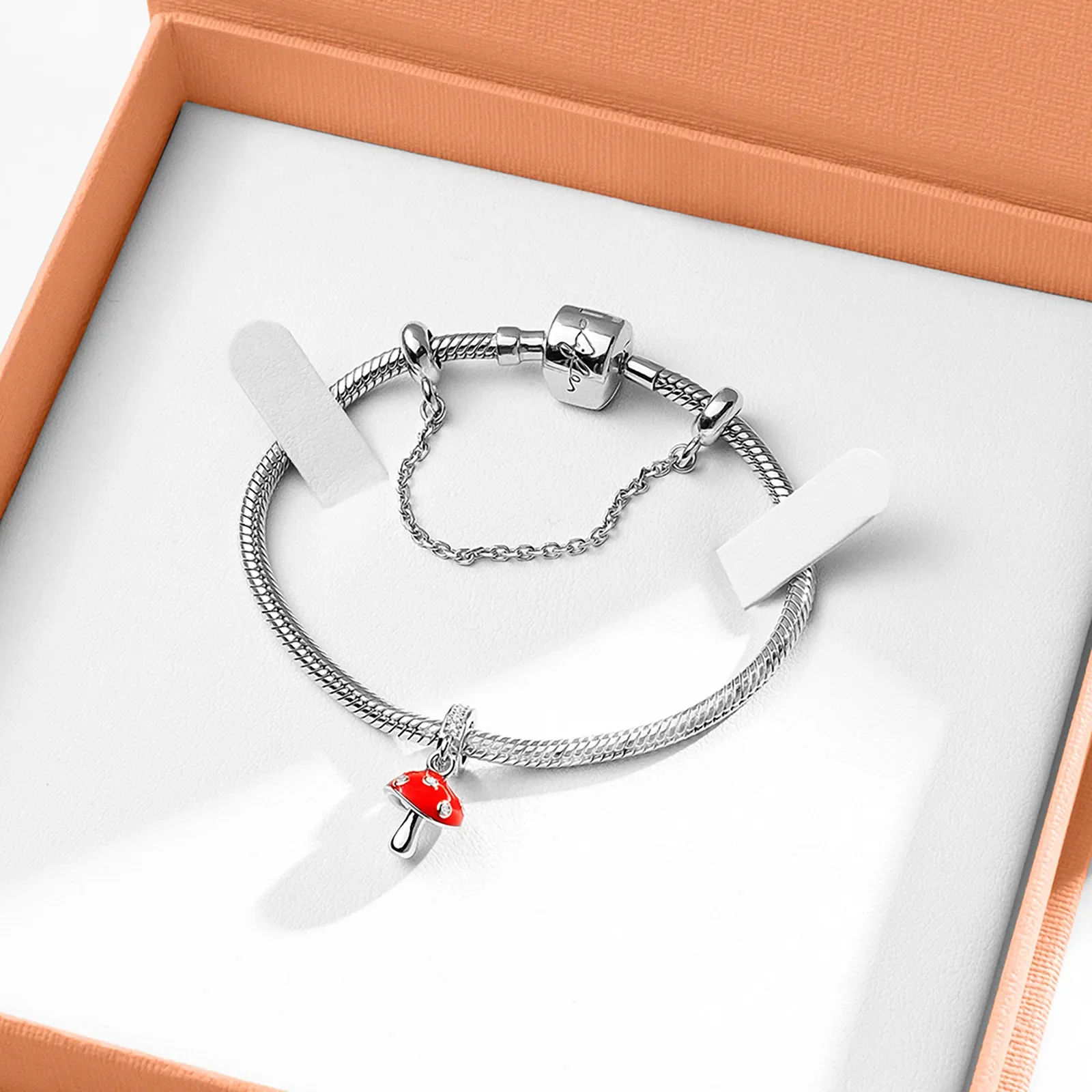Kit Life Teen - Conjunto Pulseira em Prata 925 + Pingente Cogumelo