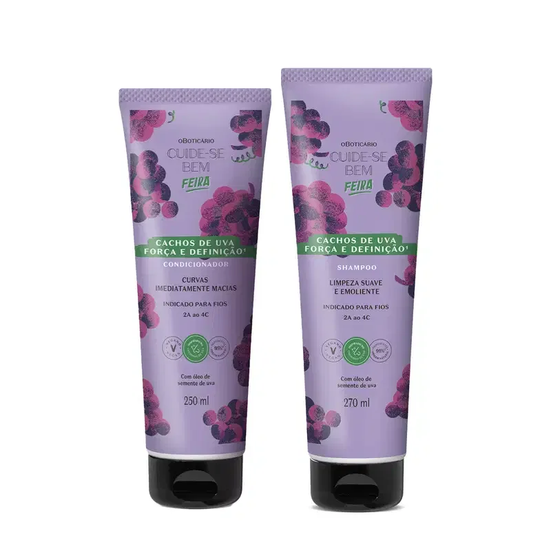 Combo Cuide-se bem Cachos de Uva: Shampoo 270ml +Condicionador 250ml