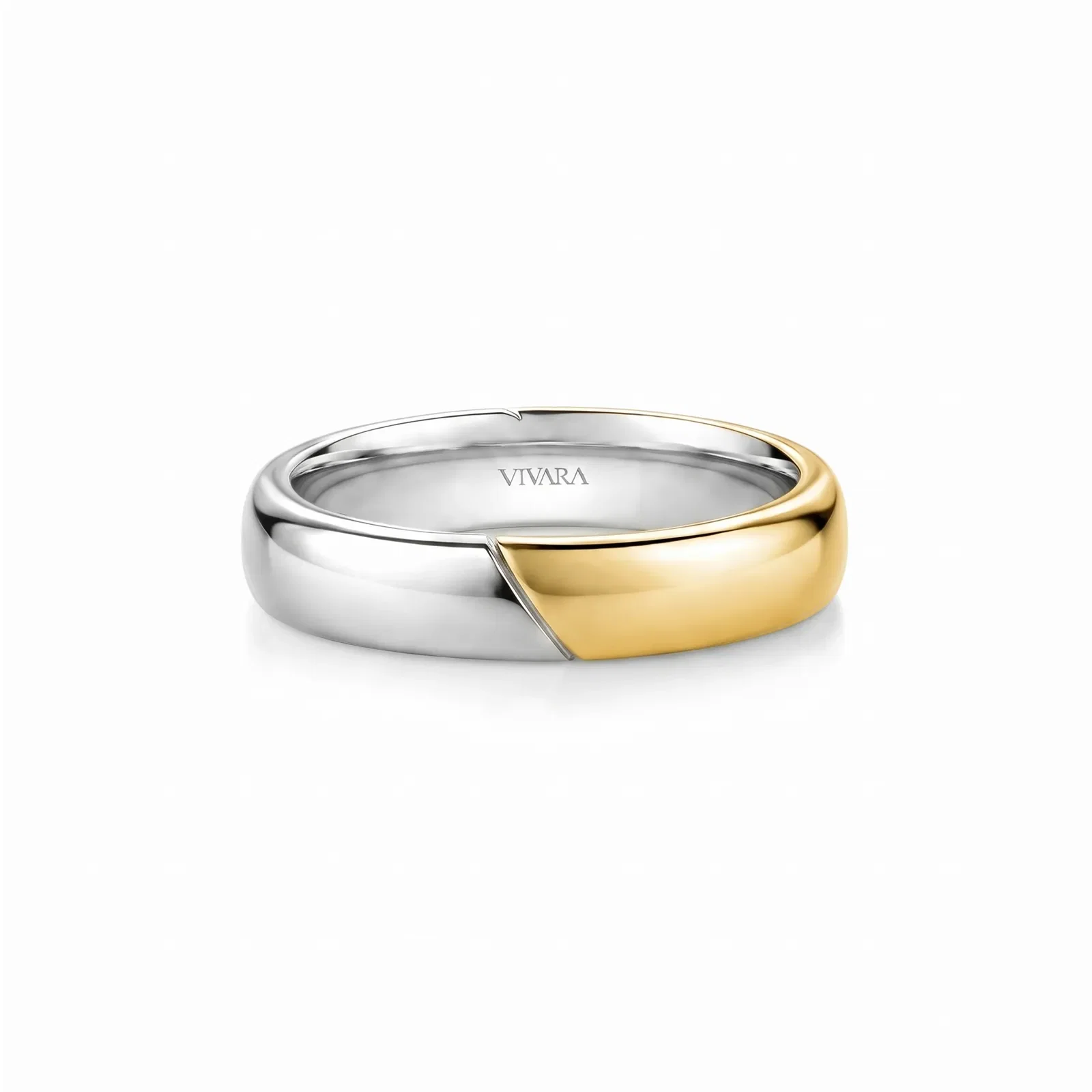 Anel Especial Date em Prata 925 e Ouro Amarelo 18k, 5mm