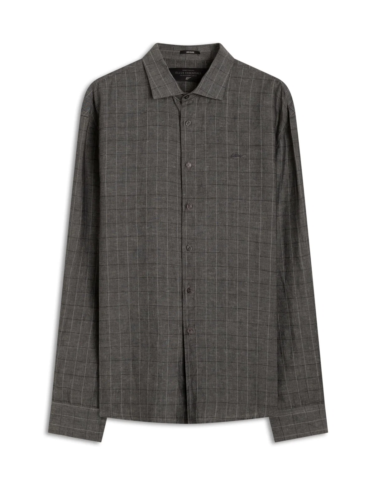 Camisa Xadrez Linho Longford Grafite — imagem 1