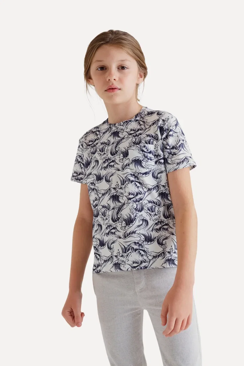 Camiseta Mini Sm Fullprint Ondas