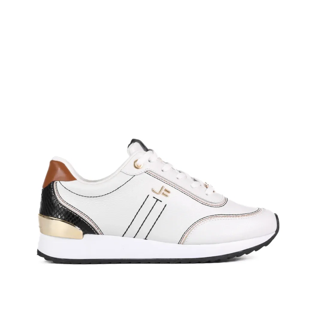 Calçado Fechado Feminino Tênis Couro Floter Fresh Branco