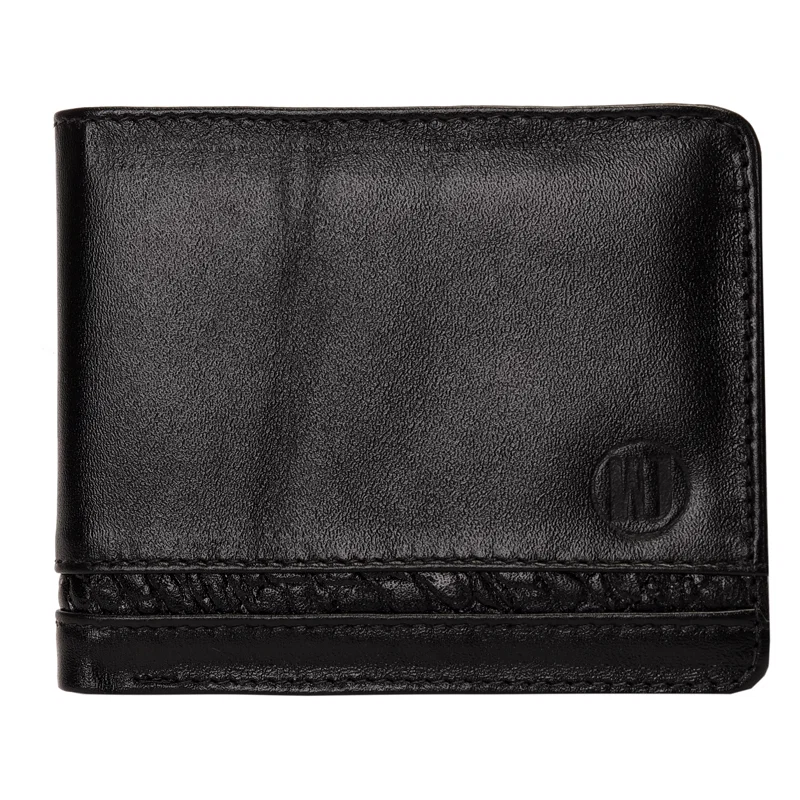 Carteira Couro Masculina Com Porta Cartão Plastico E Detalhe Externo Em Croco