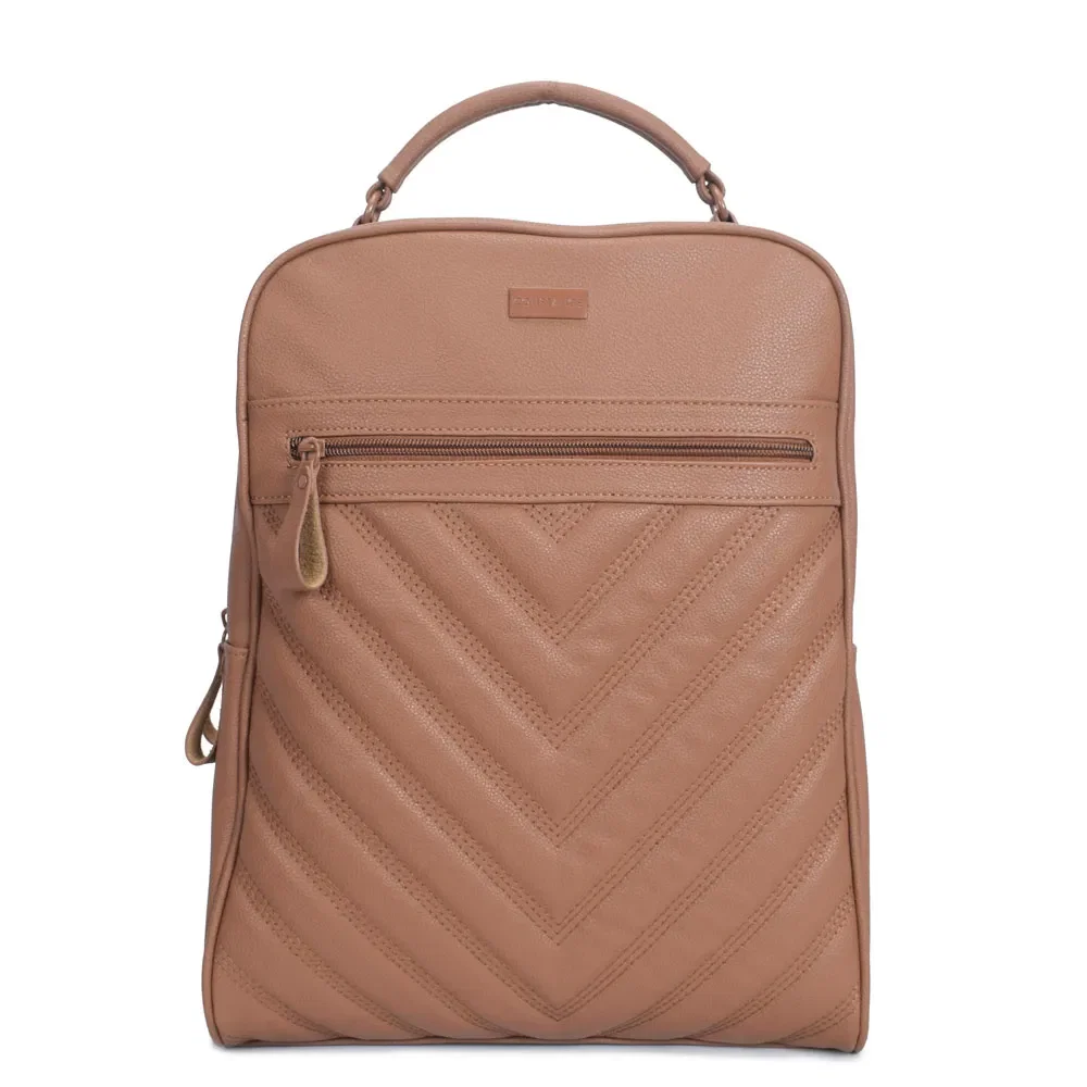 Mochila Couro Matelassê Caramelo