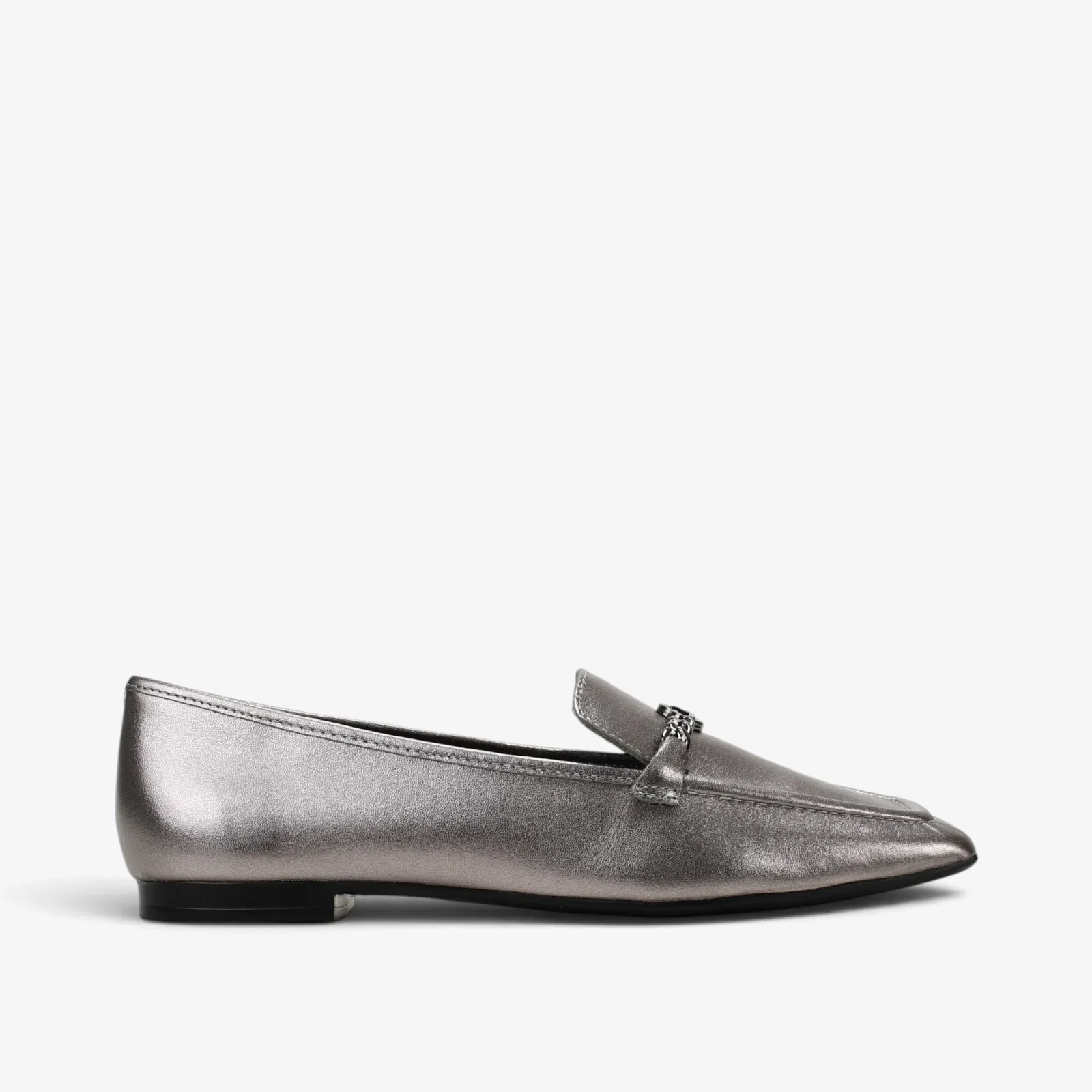 Loafer Metal Grafite Couro