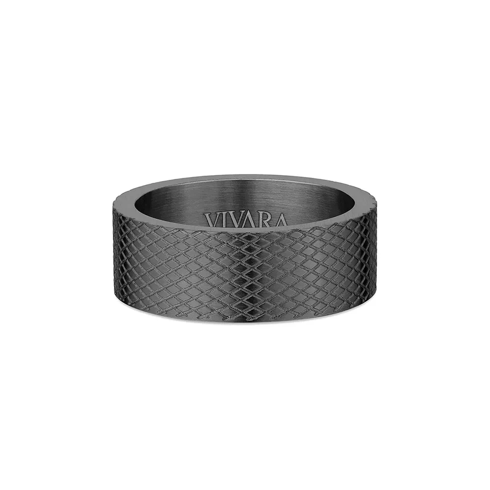 Anel Life Masculino em Aço Escuro