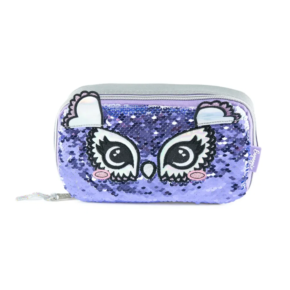Estojo Escolar Feminino Coruja Roxo