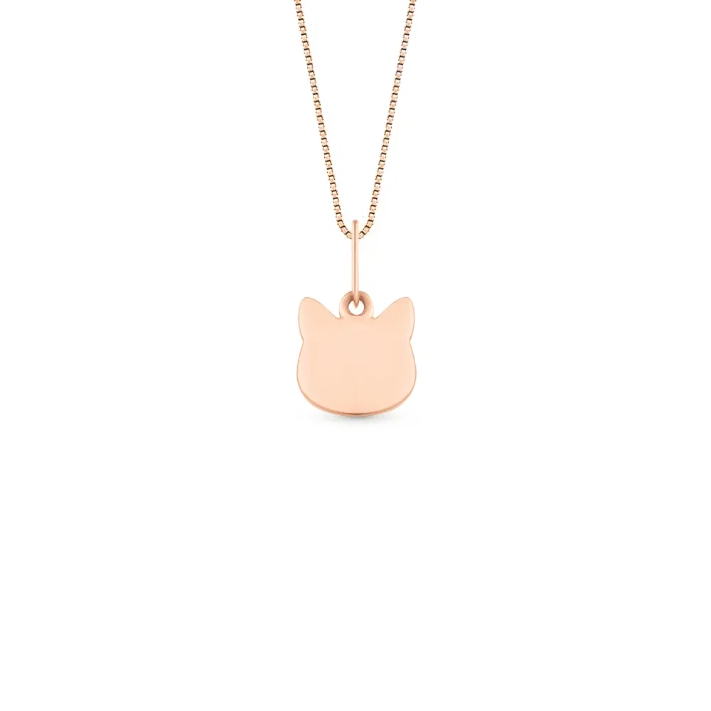 Pingente Personalizável Gato em Ouro Rosé 18k, 13.5mm — imagem 1