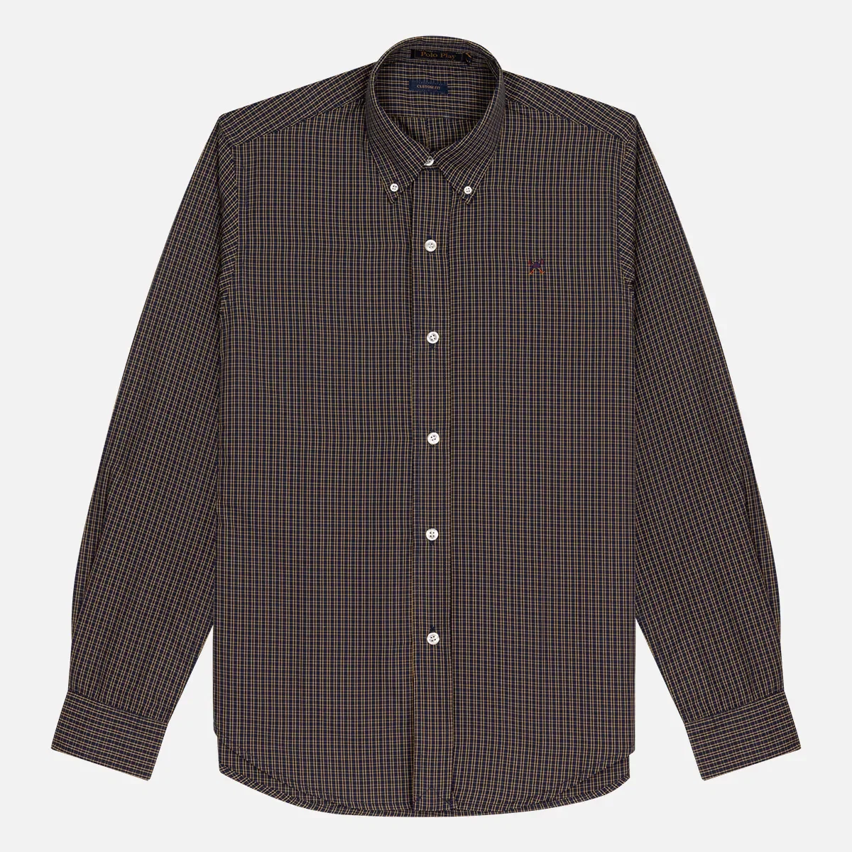 Camisa Custom Button-Down Manga Longa Xadrez