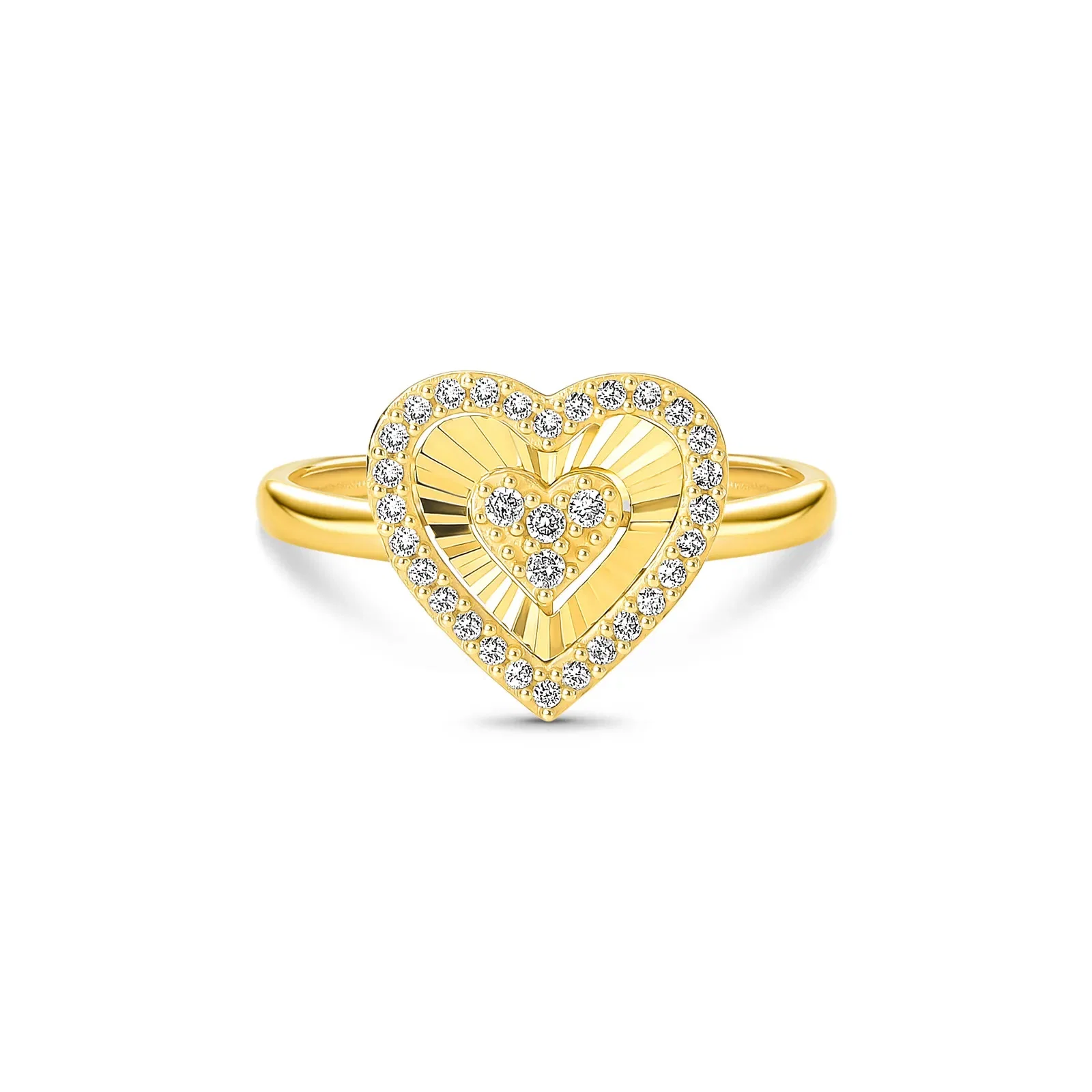 Anel Lumina II Coração em Ouro Amarelo 18k com Diamantes 0,18 ct — imagem 1
