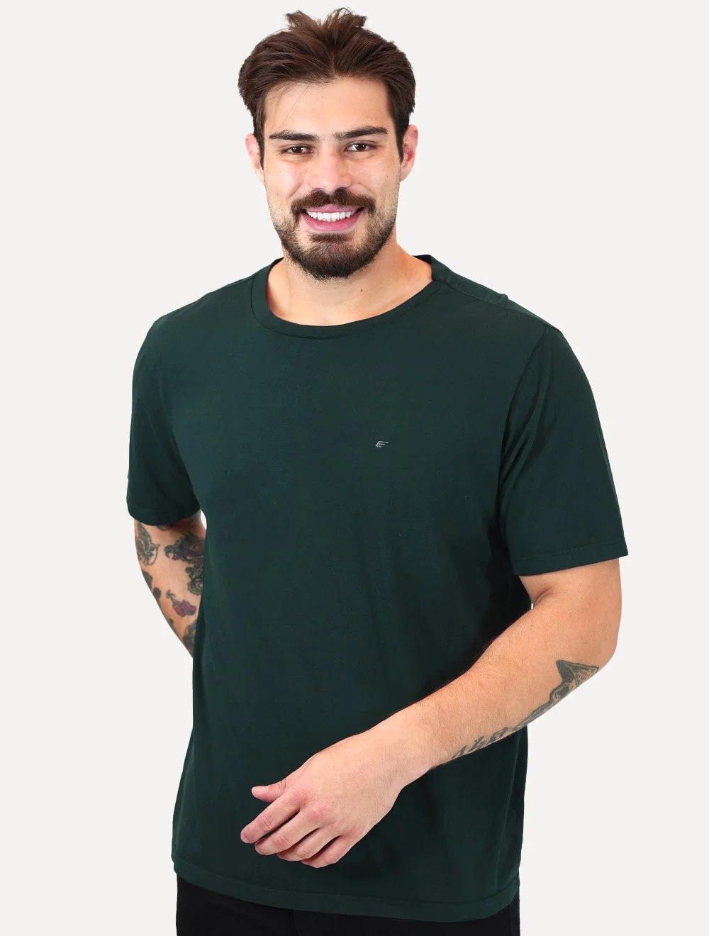 Camiseta Ellus Masculina Cotton Easa Classic Verde Escuro