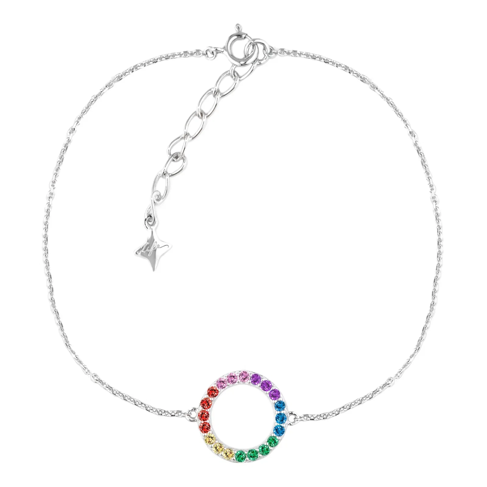 Pulseira Life Colors em Prata 925 com Pedras Coloridas — imagem 1