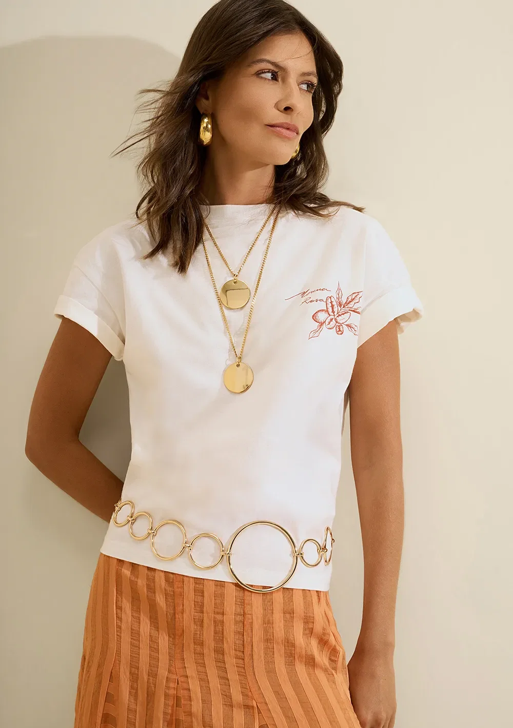 Camiseta Manga Curta Moka Off White — imagem 1