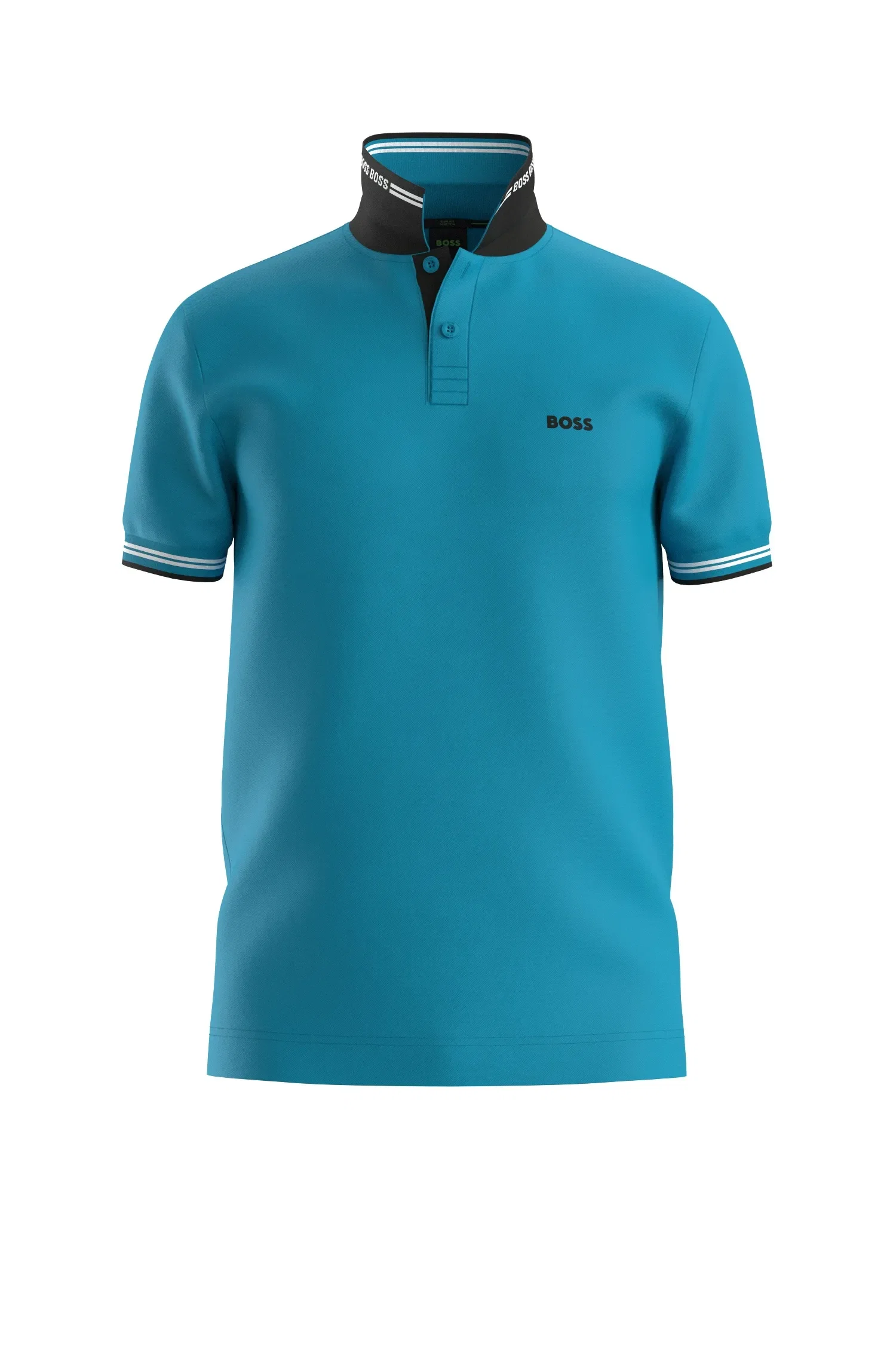 Polo Slim Fit Em Algodão Elástico Com Marca
