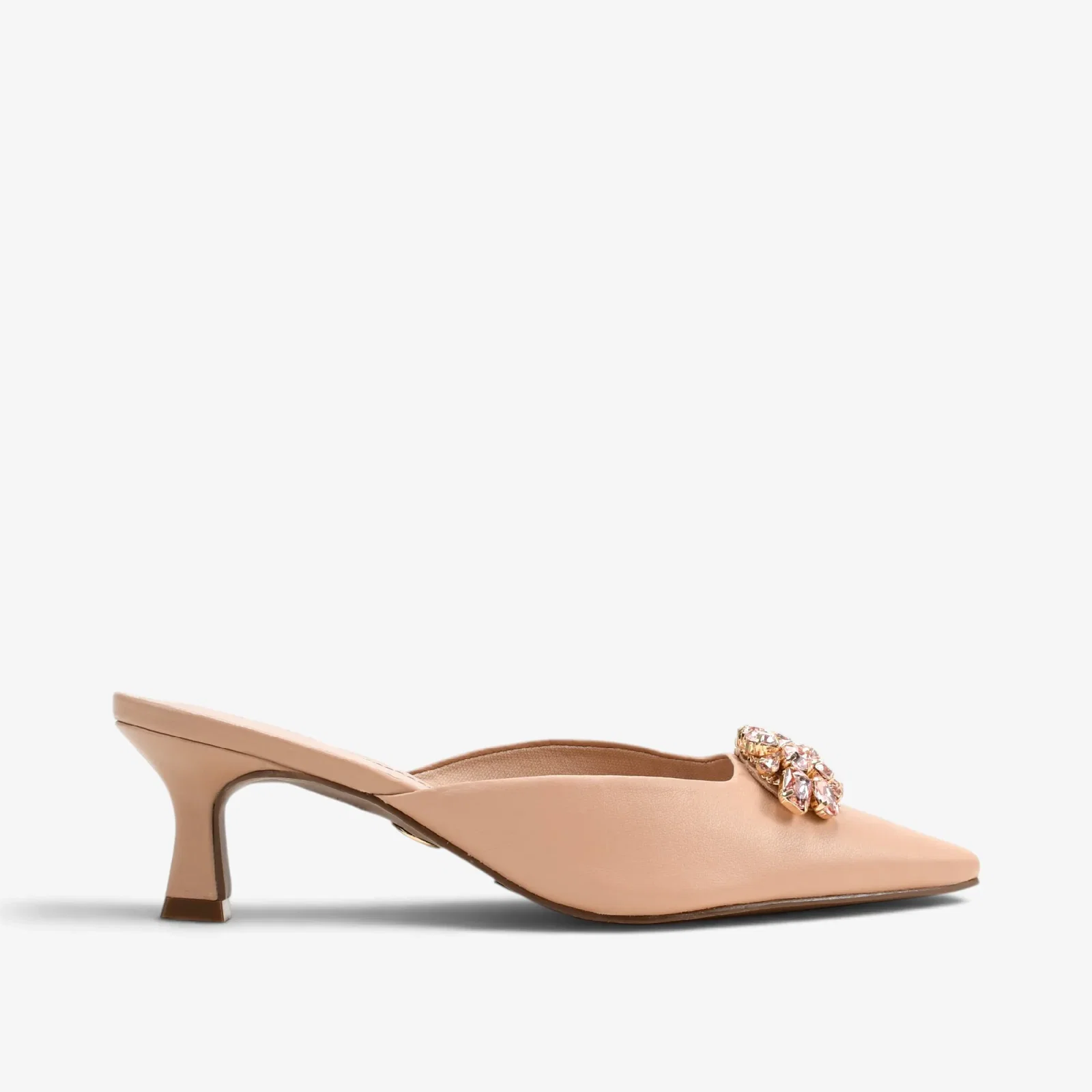 Mule Nude Blush Couro