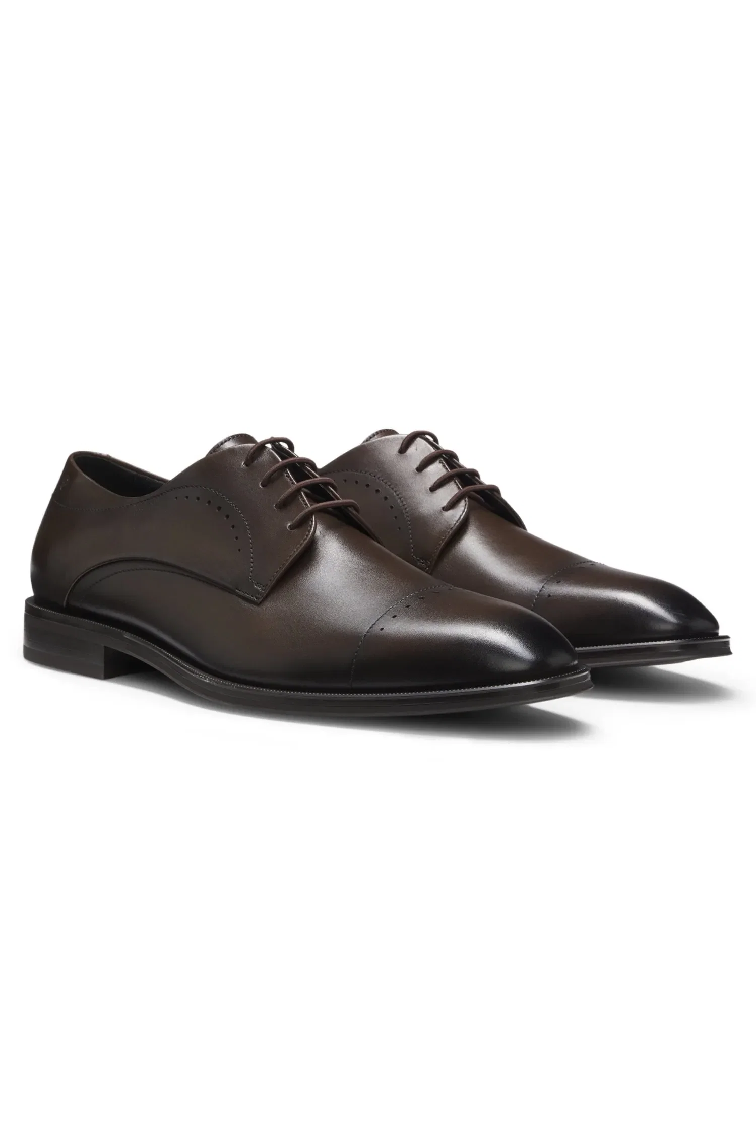 Sapatos Derby Em Couro