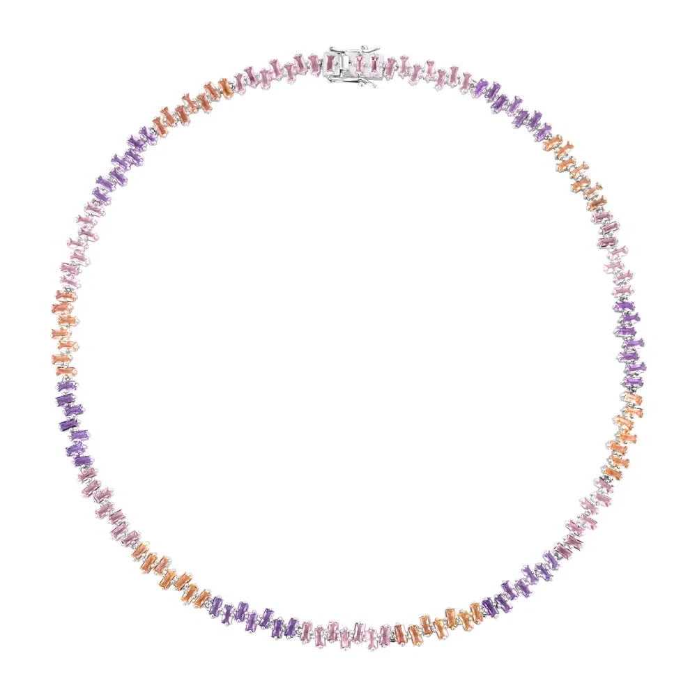 Colar Life Aurora em Prata 925 com Pedras Coloridas, 40cm — imagem 1