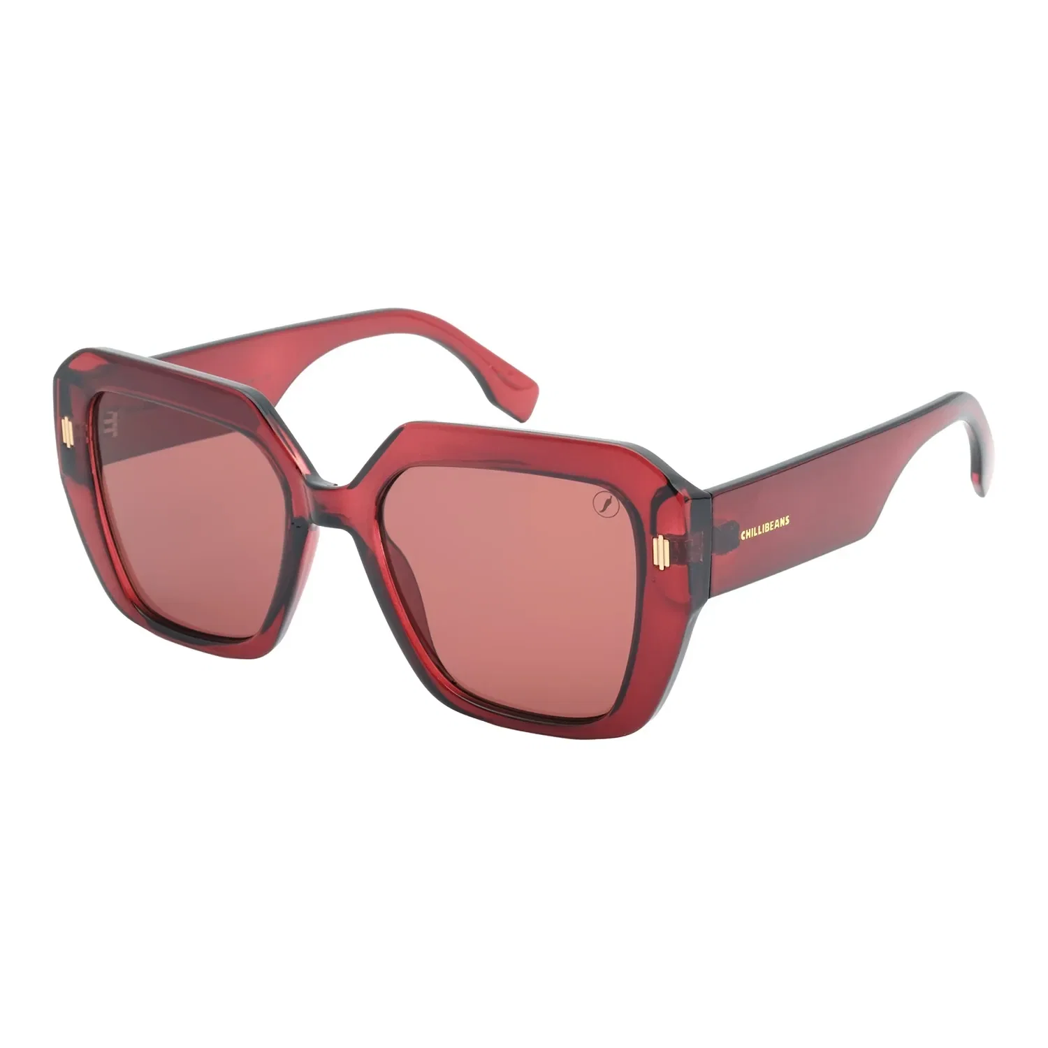 Óculos de Sol Feminino Chilli Beans Quadrado Vinho — imagem 1
