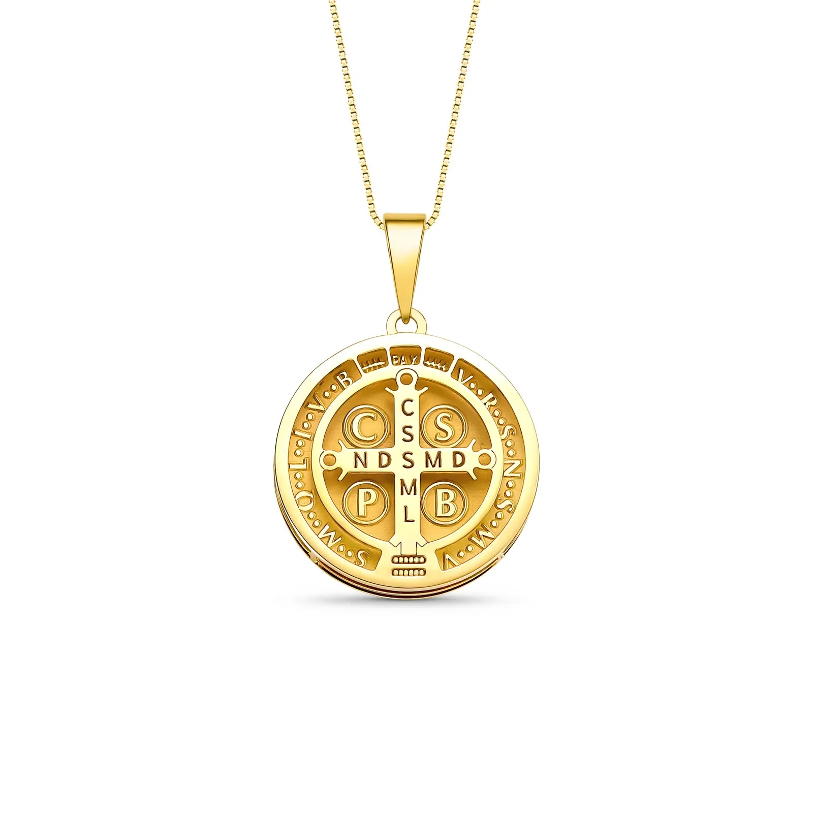 Pingente Medalha São Bento em Ouro Amarelo 18k