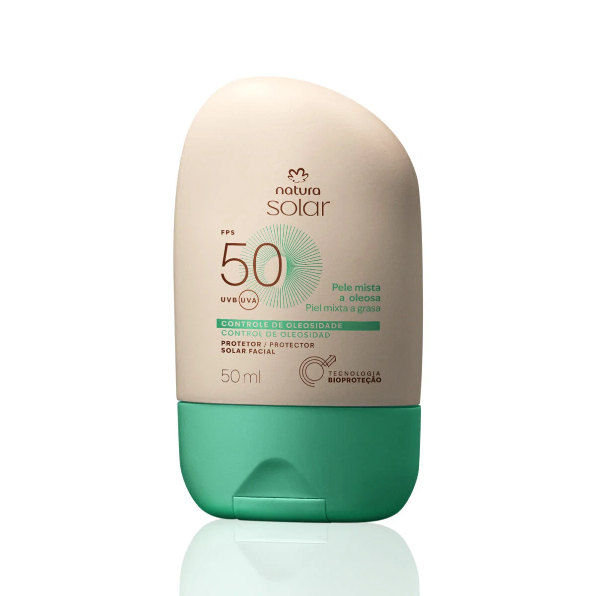 Protetor Solar Facial Pele Mista a Oleosa FPS 50 Natura Solar 50 ml — imagem 1