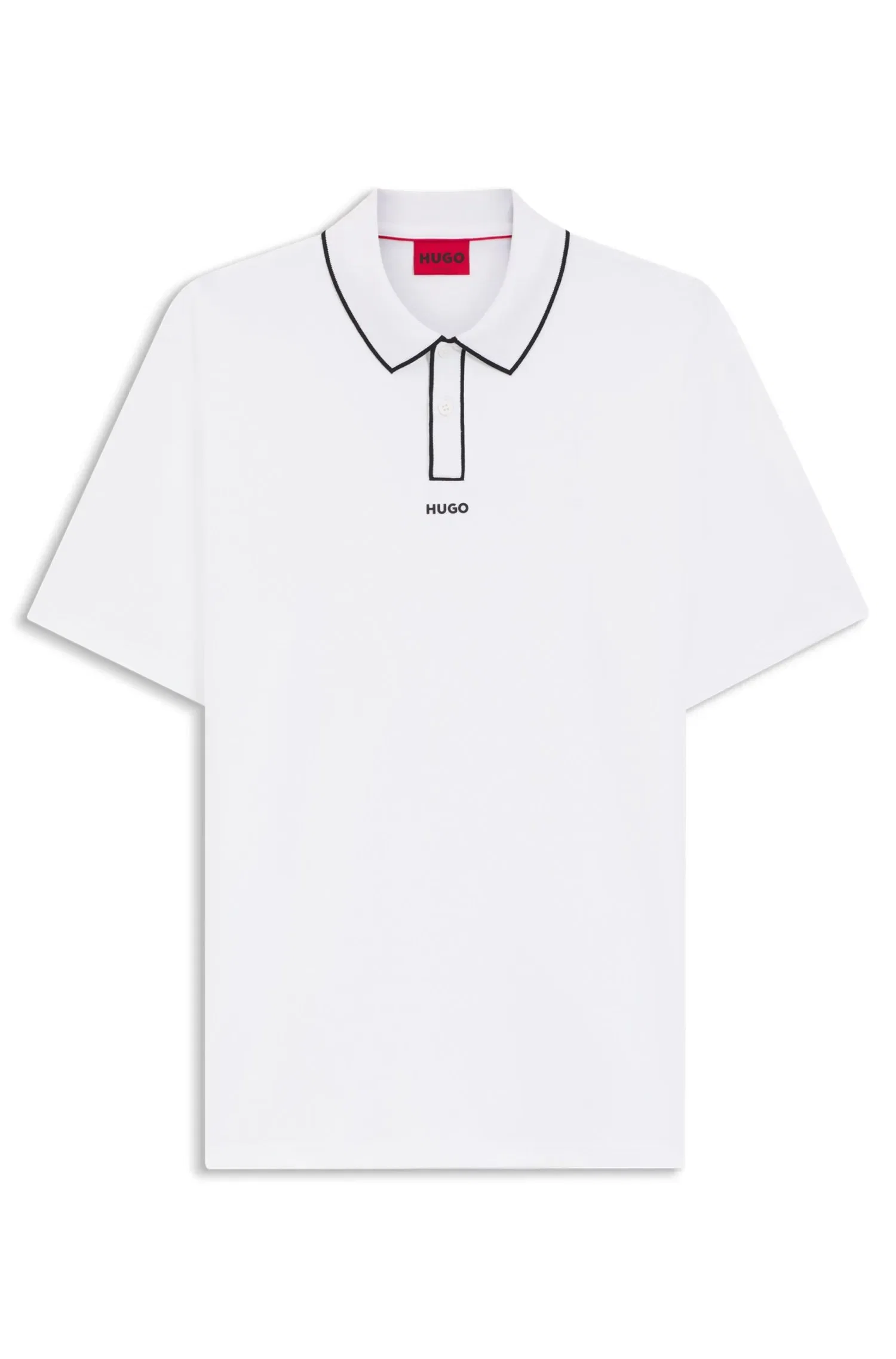 Polo Em Jersey De Algodão Com Acabamentos Contrastante
