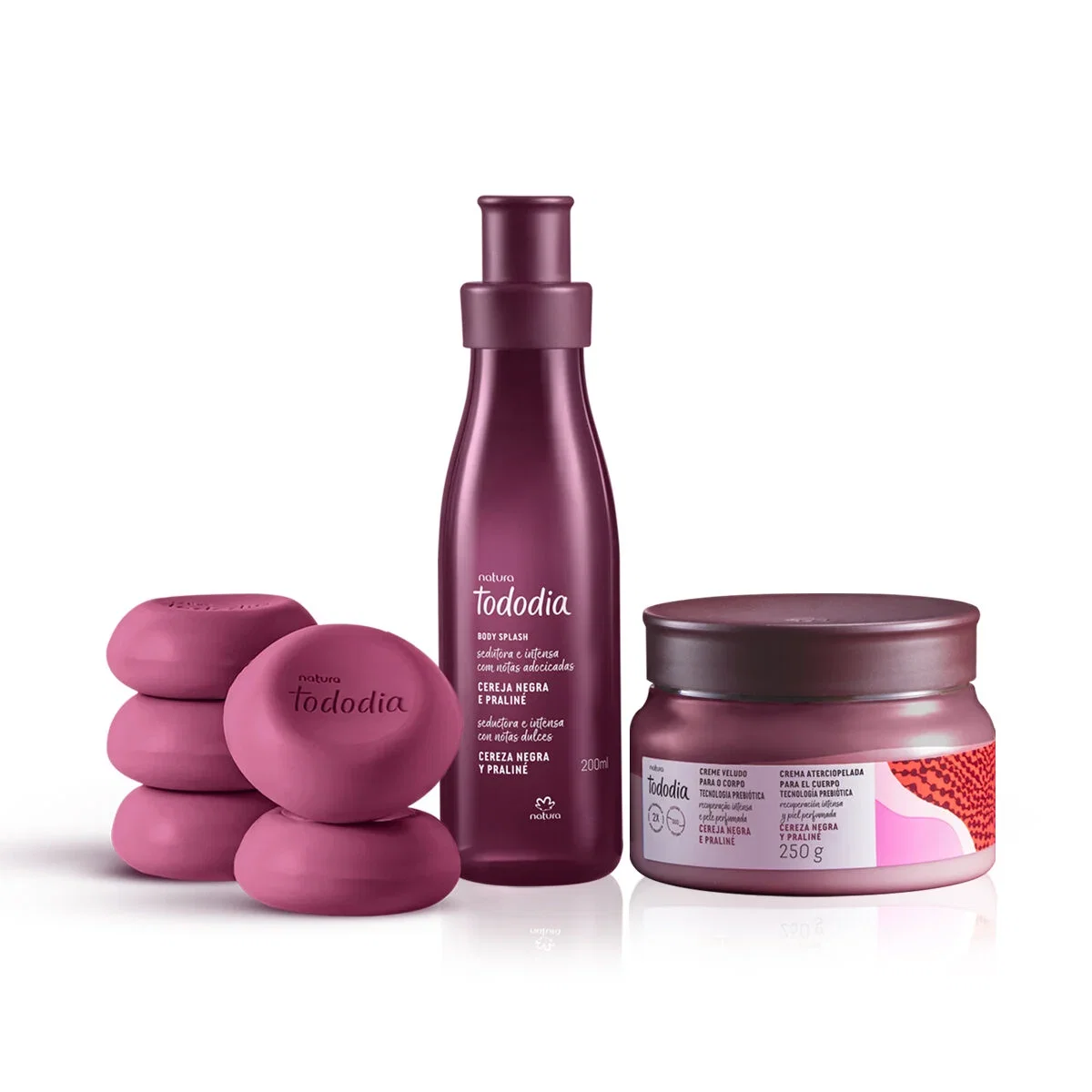 KIt Hidratação e Perfumação Intensa Natura Tododia Cereja Negra e Praliné (3 produtos) — imagem 1