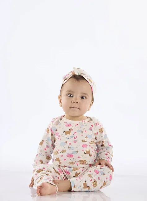 Faixa de Cabelo para Bebê em Suedine Essentials (Off White) Up Baby