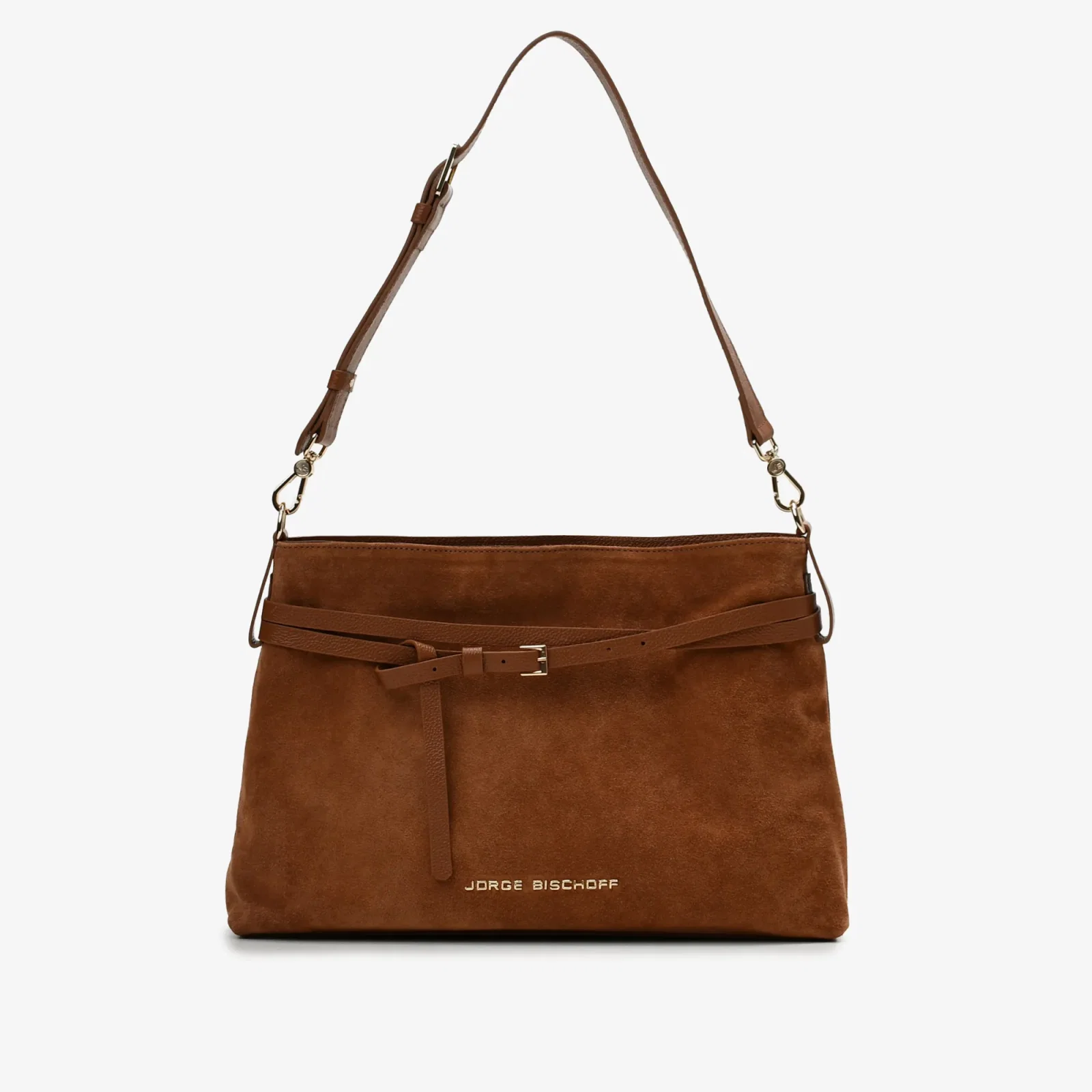 Bolsa De Ombro Caramelo Mascavo Camurça