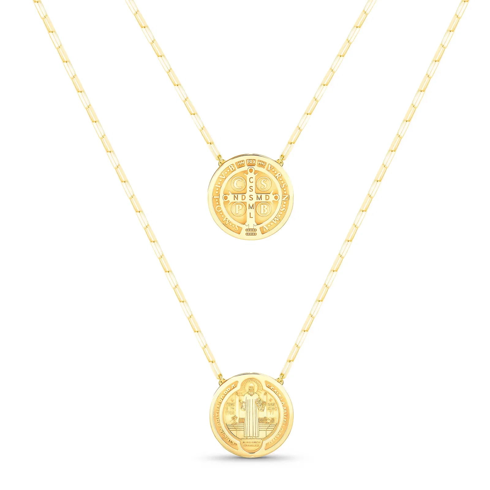 Escapulário Medalha São Bento em Ouro Amarelo 18k, 60cm — imagem 1