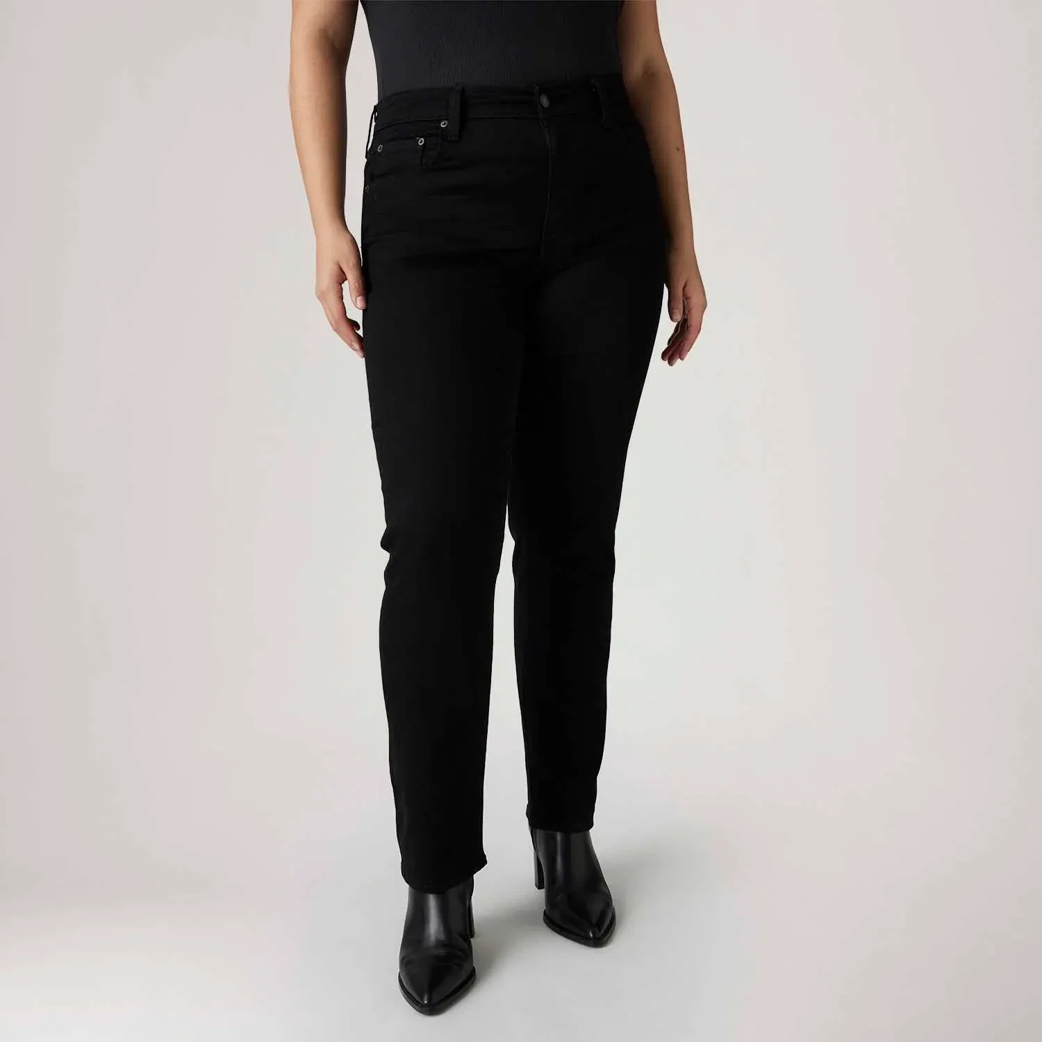 Calça Jeans Levi's® 724® High Rise Straight Preta — imagem 1