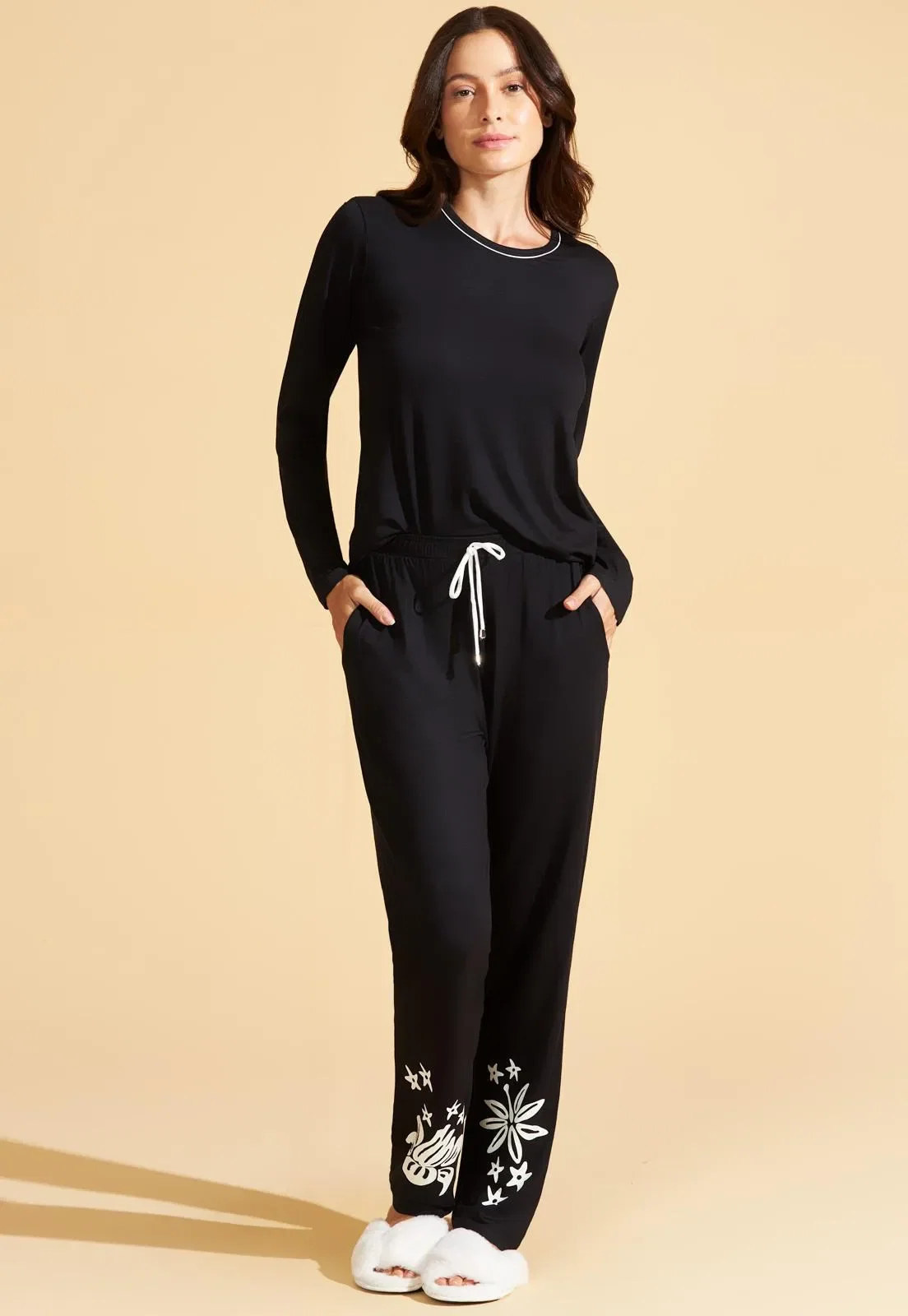 Pijama Recco Manga Longa de Viscose