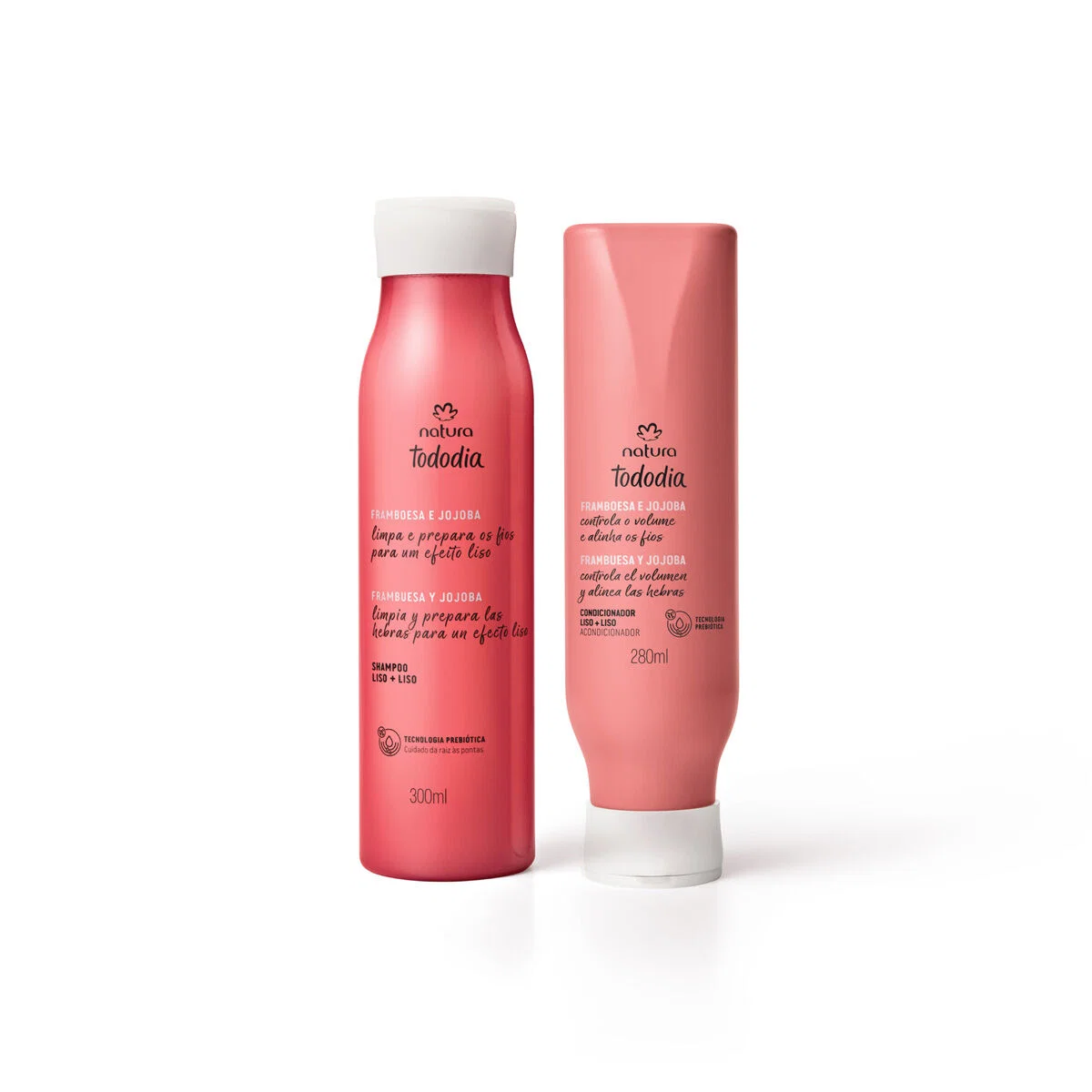 Kit Tododia Shampoo e Condicionador Lisos+Lisos Framboesa e Jojoba 2 produtos