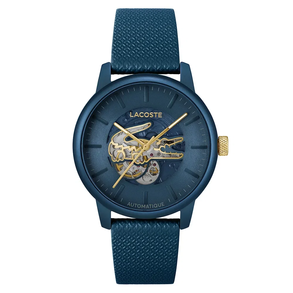 Relógio Lacoste Automatique Masculino Couro Azul - 2011385