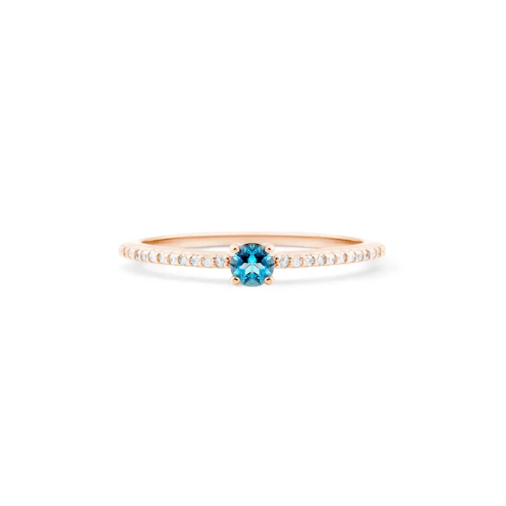 Anel Cores em Ouro Rosé 18k com Topázio London e Diamantes