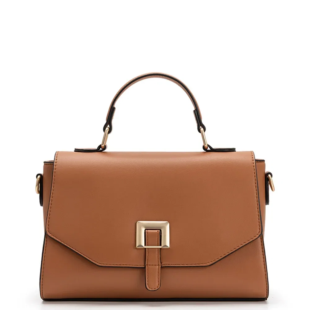 Bolsa Satchel Fecho Quadrado Caramelo — imagem 1